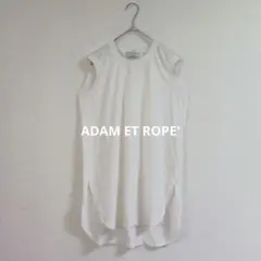 【ADAM ET ROPE'】ラウンドヘム ノースリーブTEE ホワイト F