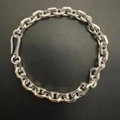 シルバー色 チェーンブレスレット 太角 細角アズキ チェーン