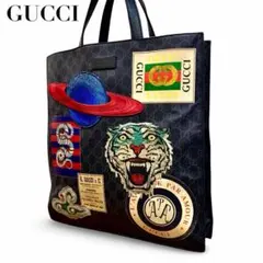 グッチ GUCCI トートバッグ GGスプリーム クーリエ タイガー 黒 A4のサムネイル