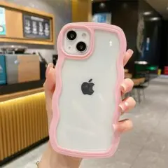 iPhone13/14用スマホケース　ピンク　新品　クリアケース