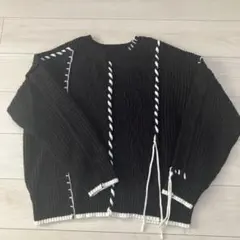 【完売品】classicalelf 2wayクレイジーステッチクルーネックニット