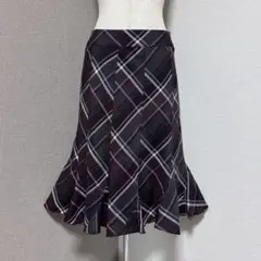 アリスバーリー チェック マーメイド ミディ ウール スカート