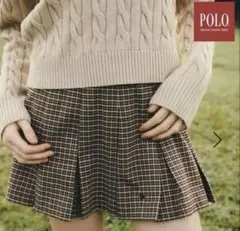 Heather POLO デザインプリーツミニスカート