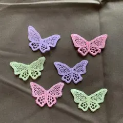 ハンドメイドにワンポイントを。蝶々のレース6枚セット
