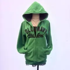 【希少】OLD NAVY ジップパーカー 緑 y2k 平成ギャル 短丈 00's