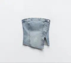 【定価5290】ZARA DENIM TRF コルセット風 デニムトップ