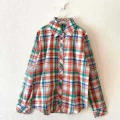 ☆【セシルマクビー】ボタンシャツ チェック柄 綿100％ フルボタン 長袖 F