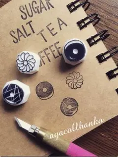 消しゴムはんこ☆ドーナツ3個SET