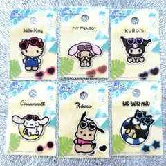 サンリオ　日焼けワッペン　６種　シール　キティ　マイメロ　クロミ　シナモン　新品
