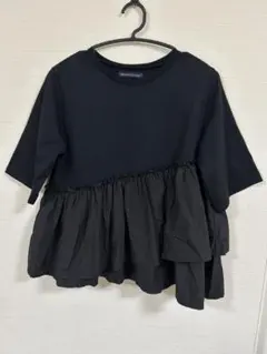 【美品】　接触冷感　フリル切り替えトップスM 黒のサムネイル