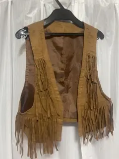 フリンジ付きブラウンベスト