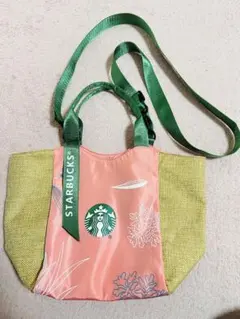 STARBUCKS エコバッグ ピンク/グリーン