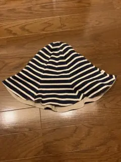 美品　チューリップハット　ストライプ　イカリマーク