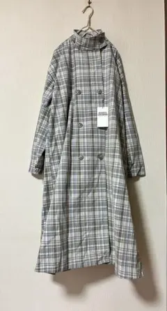 ロデオクラウンズ　 スタンドカラー　チェック コート　オーバーサイズ
