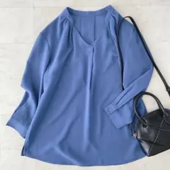 【極美品】ワールド　クードシャンス　春夏　トップス　ブラウス　ブルー　サイズ38