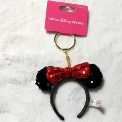 東京ディズニーリゾート　ミニー　 キーホルダー　キーチェーン　カチューシャ型