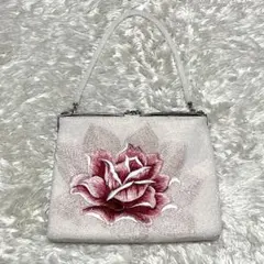ルミーはしもと　ビーズバッグ　刺繍バッグ　花柄　皇室御用達　パーティー　和装