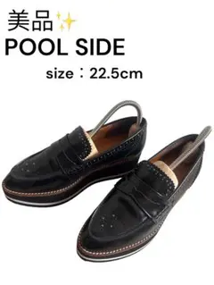 【美品】POOL SIDE 厚底ローファー スタッズ ブラック 22.5cmのサムネイル