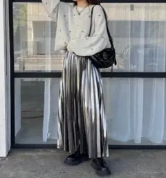 JEANASIS グリッタープリーツスカートのサムネイル