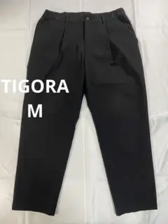 TIGORA サイズM ストレッチワイドテーパードパンツ ブラックのサムネイル