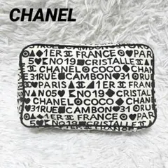 極美品 CHANEL シャネル ロゴ コスメポーチ 総柄 キャンバス 化粧のサムネイル
