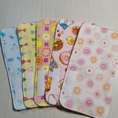 《No.378》6重ガーゼハンカチ☆ハーフサイズ☆5枚