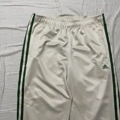 ●アディダス●トラックパンツ XO ベージュ系 グリーン ジャージ ウエストゴム