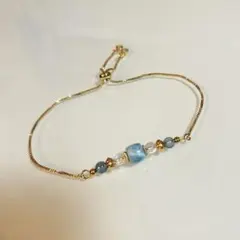 Thida stone新品ラリマーデザインチェーンブレス　デザブレホワラブ