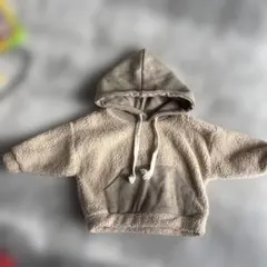 ベージュ ボア フード付き アウター　子供服　韓国　70 80サイズ