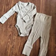 H&M ADORABLES グレー ロンパース・レギンスセット 2-4ヶ月