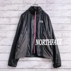 r0084 ノースフェイス ナイロンジャケット S ブラック グレー 薄手