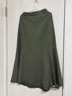 グリーン系チェック マーメイドフレアスカート