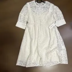 新品　リリーブラウン　レースミニワンピース　チュニック　半袖　白