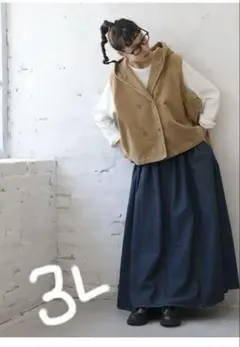 ソウルベリー　フード付きコーデュロイベスト3L 新品タグ付