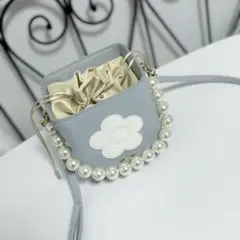 パールデコレーションデイジー3 ショルダー（ブルー）