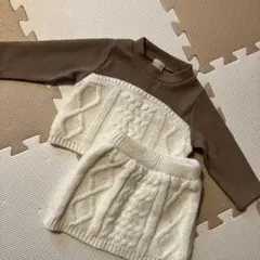 petit main プティマイン　ニットセットアップ 80