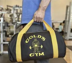 24時間以内に発送可能。GOLD'S GYM レトロ　ボストンバッグ 黒/黄色のサムネイル
