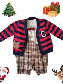 【男の子70cm】おでかけロンパース(アプレレーク)＆カーディガン(ギャップ)