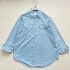 美品✨マディソンブルー シャンブレーデニム長袖シャツ ライトブルー　B刺繍のサムネイル