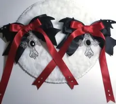 新色♡ ヘアクリップ　BIG 十字架　小悪魔　デビル　量産型　地雷　ゴスロリ