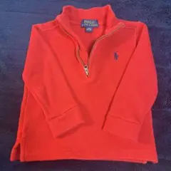 ラルフローレン ハーフジップ ニット キッズ 赤