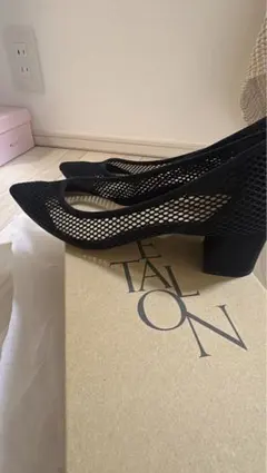 【美品】LE TALON ルタロン　メッシュパンプス黒24cmのサムネイル