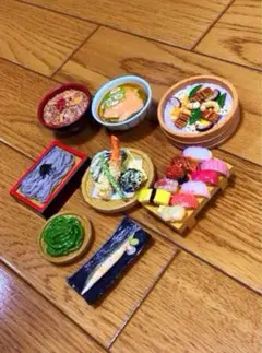 ミニチュアフード食品サンプルgohan食べ物 ご飯 和食料理 全8種セットのサムネイル