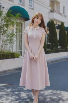 herlipto Short Sleeve Polo Dress rose