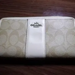 COACH 長財布 ベージュ レザー