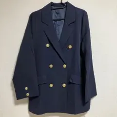 ネイビー ダブルブレスト テーラードジャケット