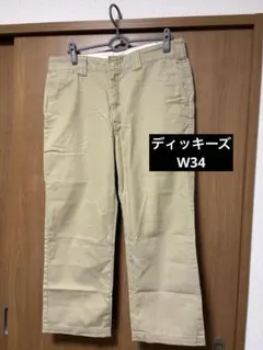 Dickiesディッキーズ ワークパンツ チノパン W34 カーキ LまたはXL