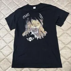 US古着 GILDAN CNHS ライオン グラフィックTシャツ ブラック M