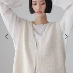 LOWRYSFARM ラメスラブZIPベスト 【アイボリー】
