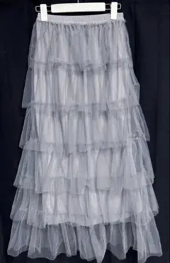 apres jour clair ティアードフリル チュール ロングスカート